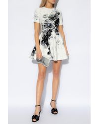 Alexander McQueen - Graphic-pattern Flared-hem Knitted Mini Dress X - Lyst