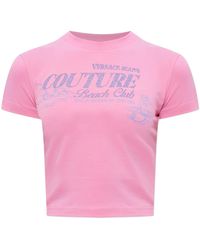 Versace Jeans Couture - T-Shirt With Glitter Print - Lyst