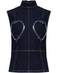 Moschino - Sleeveless Denim Top - Lyst