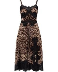Dolce & Gabbana - Dress With Animal Print - Lyst