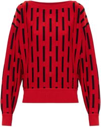 Versace - Wool Sweater With Embroidered Logo - Lyst