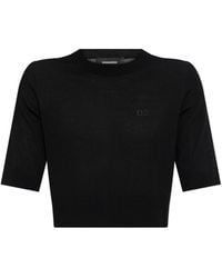 DSquared² - Wool Top With Logo - Lyst