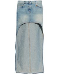Courreges - Asymmetric Denim Skirt - Lyst