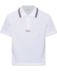 Versace - Polo With Embroidered Logo - Lyst