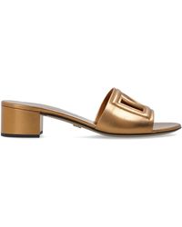 Dolce & Gabbana - Heeled Slides With Logo - Lyst