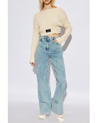 Balmain - Short Sweater With Patch - Lyst