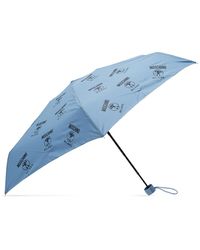 Moschino Umbrella With Logo - Blue