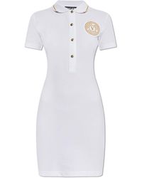 Versace Jeans Couture - Polo Dress With Embroidered Logo - Lyst