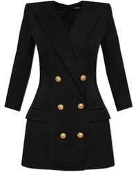 Balmain - Dress With Appliqués - Lyst