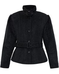 ROTATE BIRGER CHRISTENSEN - Wool Jacket With Belt - Lyst