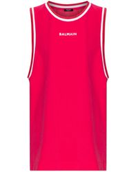 Balmain - Beach Dress With Embroidered Logo - Lyst