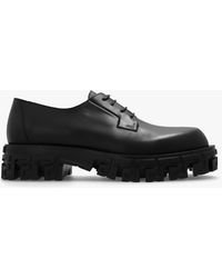 Versace Leather Derby Shoes - Black