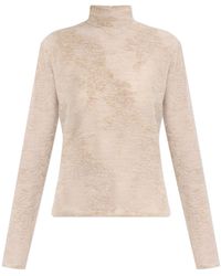 Ganni - Sweater With A Floral Motif - Lyst