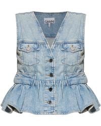 Ganni - Denim Vest - Lyst