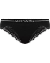 Emporio Armani - Briefs With Lace Inserts - Lyst