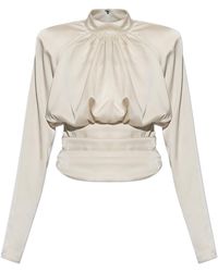 ROTATE BIRGER CHRISTENSEN - Satin Draped Top - Lyst