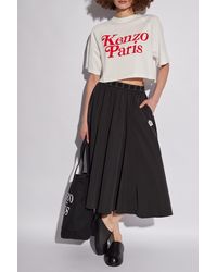 KENZO - Cropped T-shirt With Logo, - Lyst