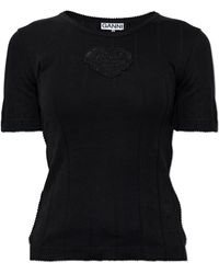 Ganni - Top With A Patch - Lyst