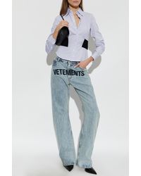 Vetements - Jeans With Embroidered Logo - Lyst