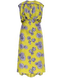Lanvin - Silk Dress With Floral Motif - Lyst