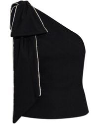 ROTATE BIRGER CHRISTENSEN - Top With A Bow Finished With Shimmering Sequins - Lyst