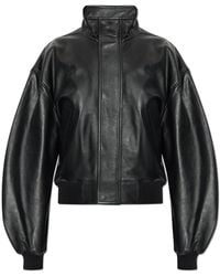 Balenciaga - Leather Bomber Jacket - Lyst