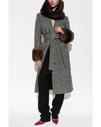 Valentino Garavani - Wool Coat With A Herringbone Pattern - Lyst