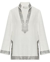 Tory Burch - Tunic With Shimmering Crystals - Lyst