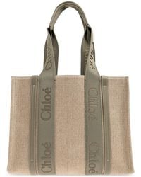 Chloé - "Woody Medium" Shopper Bag - Lyst