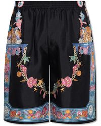 Versace - Silk Shorts With "Coral Theatre" Print - Lyst