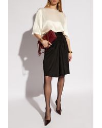 Saint Laurent - Pencil Skirt With Pleats - Lyst