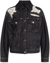 Versace - Denim Jacket With 'Vintage' Effect - Lyst