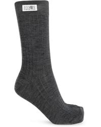 MM6 by Maison Margiela - Wool Socks With Logo Patch - Lyst