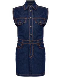 Versace - Sleeveless Denim Dress - Lyst