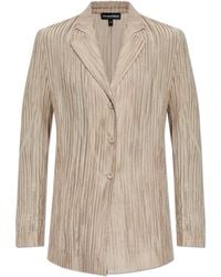 Emporio Armani - Pleated Blazer - Lyst