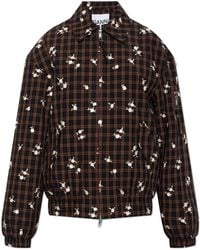 Ganni - Jacket With Floral Motif - Lyst