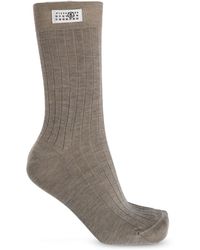 MM6 by Maison Margiela - Wool Socks With Logo Patch - Lyst