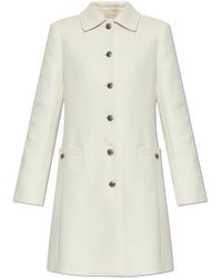 Versace - Wool Coat With Single Vent - Lyst