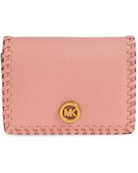 MICHAEL Michael Kors - Leather Card Holder With Logo - Lyst