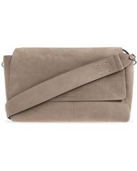 Ami Paris - Leather Shoulder Bag With Logo - Lyst