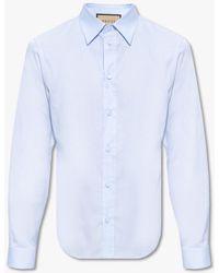 Gucci - Cotton Shirt With Tie Neck - Lyst