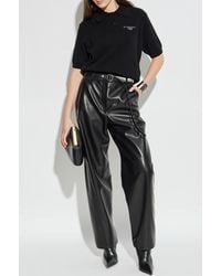 Givenchy - Leather Wide-Leg Trousers - Lyst