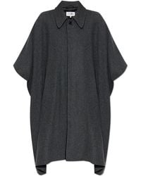 MM6 by Maison Margiela - Coat With Wool Trim - Lyst
