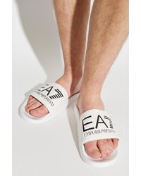 EA7 - Rubber Flip-Flops With Logo - Lyst