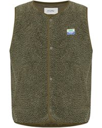 American Vintage - Furry Vest With Logo Patch - Lyst