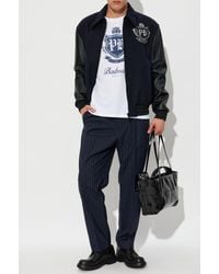 Balmain - Jacket With Leather Sleeves - Lyst