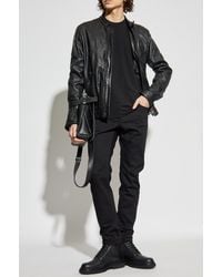 Dolce & Gabbana - Leather Jacket With Stand-Up Collar - Lyst