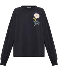 Ganni - T-Shirt With Colorful Embroidery - Lyst