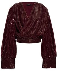 ROTATE BIRGER CHRISTENSEN - Sequin Top With A V-Neck - Lyst