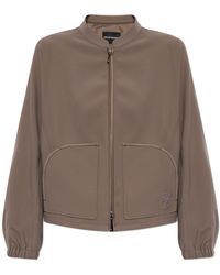Emporio Armani - Jacket With Embroidered Logo - Lyst